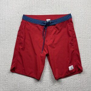 Level Six Paddle Surf Trunks Mens 32 Board Shorts Swim Blue / Red Beach Summer